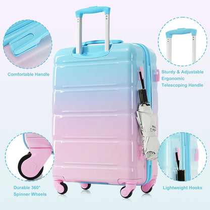 Luggage Set of 3, 20-inch with USB Port, Airline Certified Carry-on