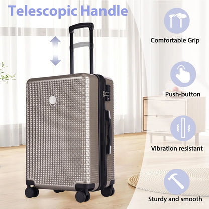 Luggage Sets 3 Piece Hardshell Suitcases with Wheels, Lightweight