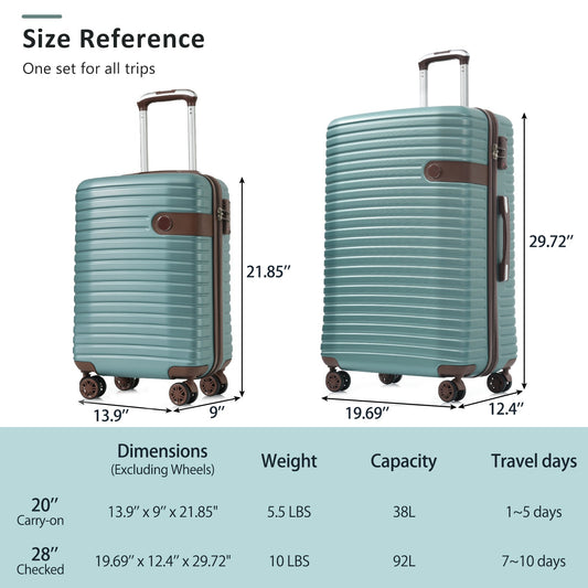 Hardshell Luggage Set with TSA Lock, 360° Spinner Wheels, Lightweight