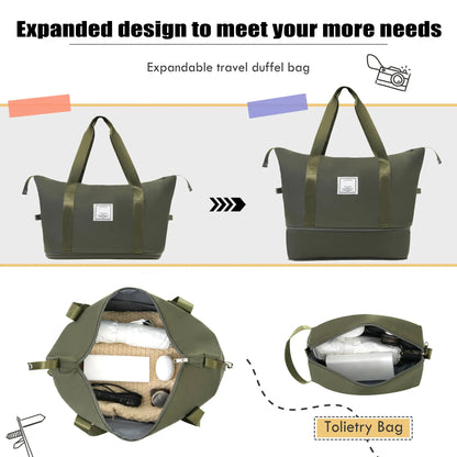 Softside Luggage Expandable 3 Piece Set Suitcase with Duffel Bag