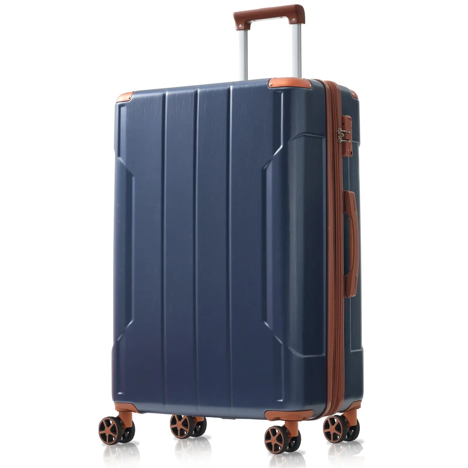 Luggage Sets 3 Piece, Expandable Hard shell ABS Suitcases with Double Sangria Beech