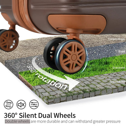 Hardshell Luggage Set with TSA Lock, 360° Spinner Wheels, Lightweight