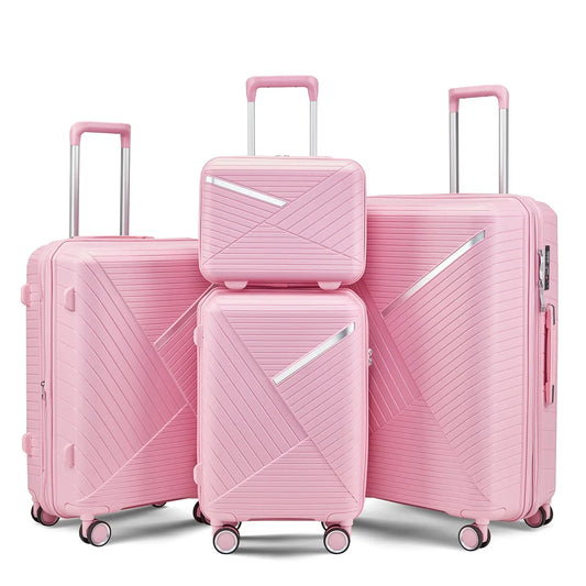 Luggage Sets 4 Piece(14/20/24/28), Expandable Lightweight Suitcase Sangria Beech