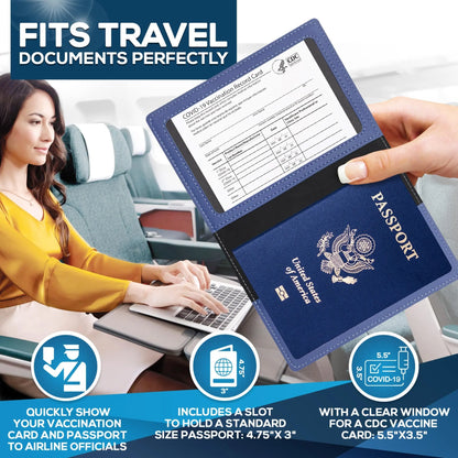 Ciana Vaccine Card and Passport Holder Cerulean Grapevine