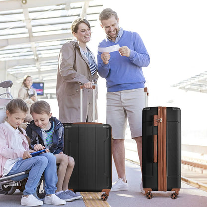 Luggage Sets 3 Piece, Expandable Hard shell ABS Suitcases with Double
