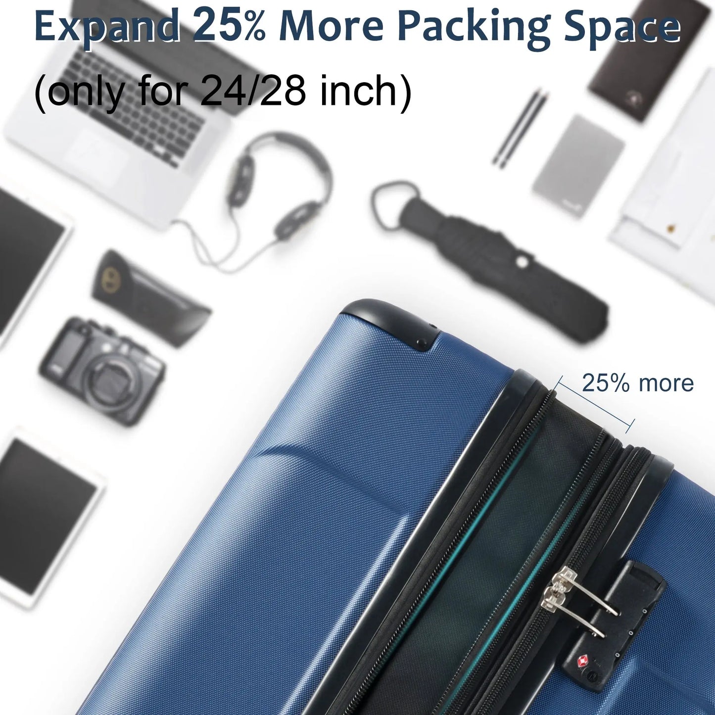 Hardshell Luggage Sets 6 Piece Suitcase Set, Expandable Lightweight