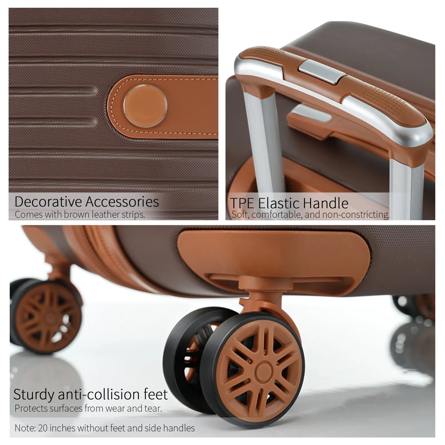 Hardshell Luggage Set with TSA Lock, 360° Spinner Wheels, Lightweight