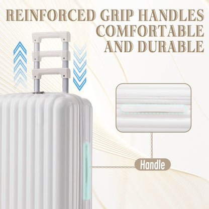 ABS Spinner Wheel Luggage  Carry On Suitcase  With Cup Holder  USB Port  Phone Holder 20  24   28