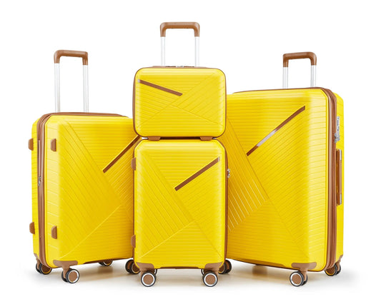 Luggage Sets 4 Piece(14/20/24/28), Expandable Lightweight Suitcase Sangria Beech