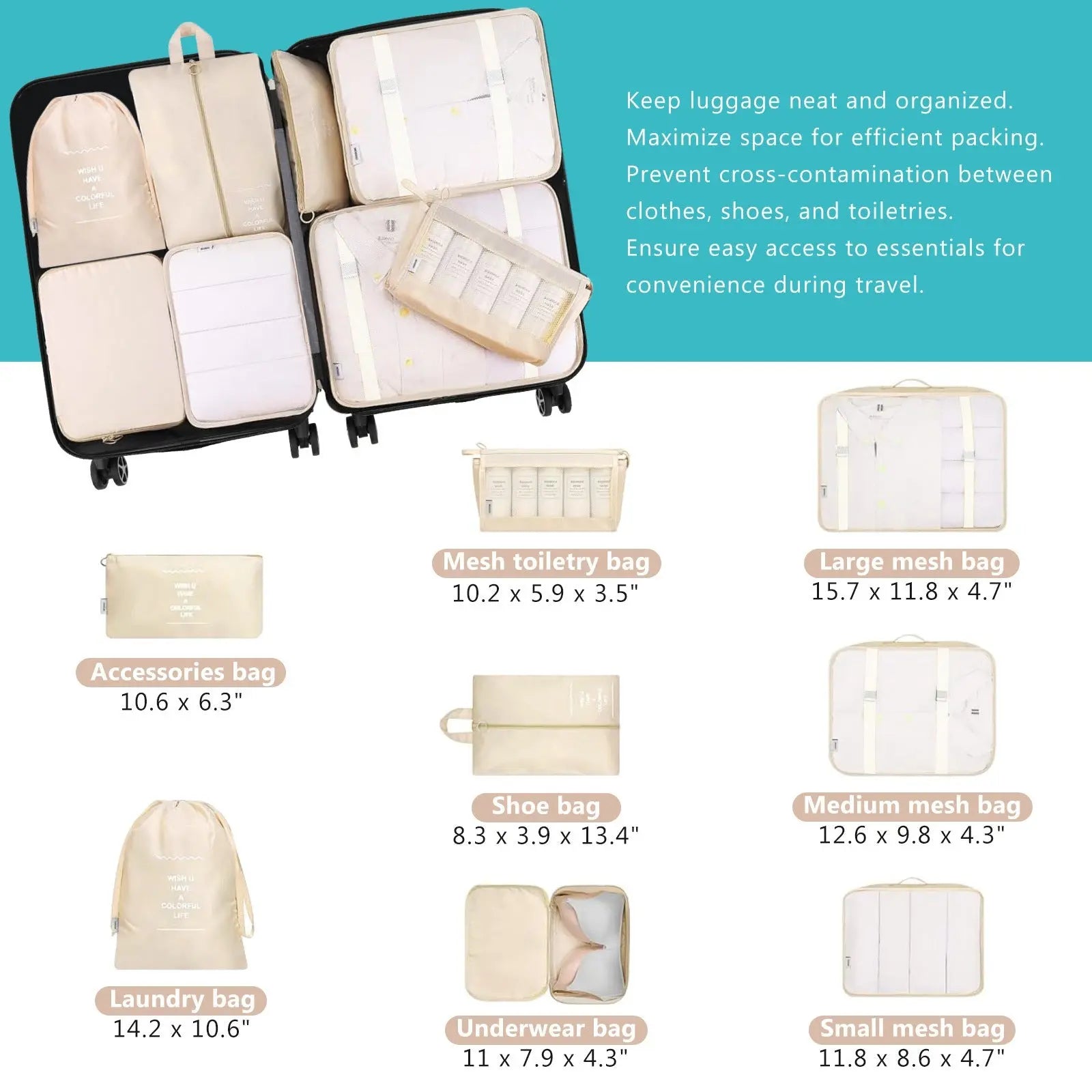 Hardshell ABS Luggage Set - Lightweight & Durable Suitcases with Dual Sangria Beech