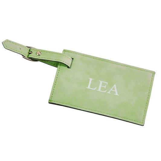 Lime Green Leatherette Luggage Tag Fuchsia Metis