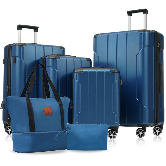 Hardshell Luggage Sets 6 Piece Suitcase Set, Expandable Lightweight