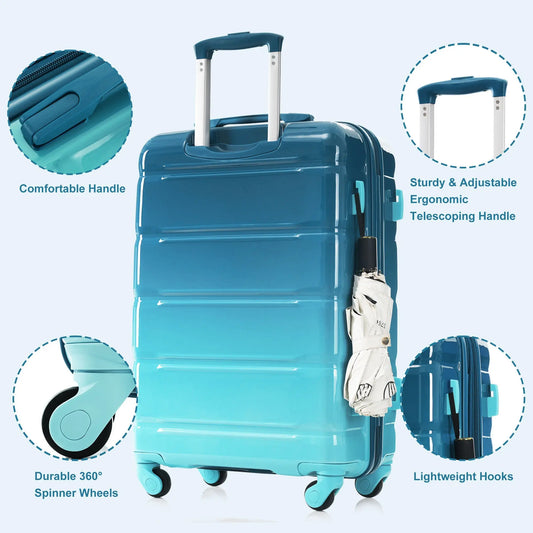 Luggage Set of 3, 20-inch with USB Port, Airline Certified Carry-on Sangria Beech