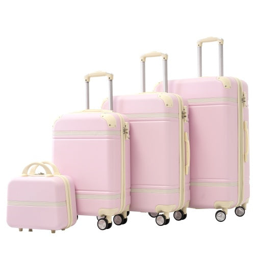 Hardshell Luggage Sets 4 Pieces 20x24x28 Luggages And Cosmetic Case Spinner Suitcase With TSA Lock Lightweight
