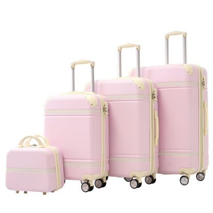 Hardshell Luggage Sets 4 Pieces 20x24x28 Luggages And Cosmetic Case Spinner Suitcase With TSA Lock Lightweight