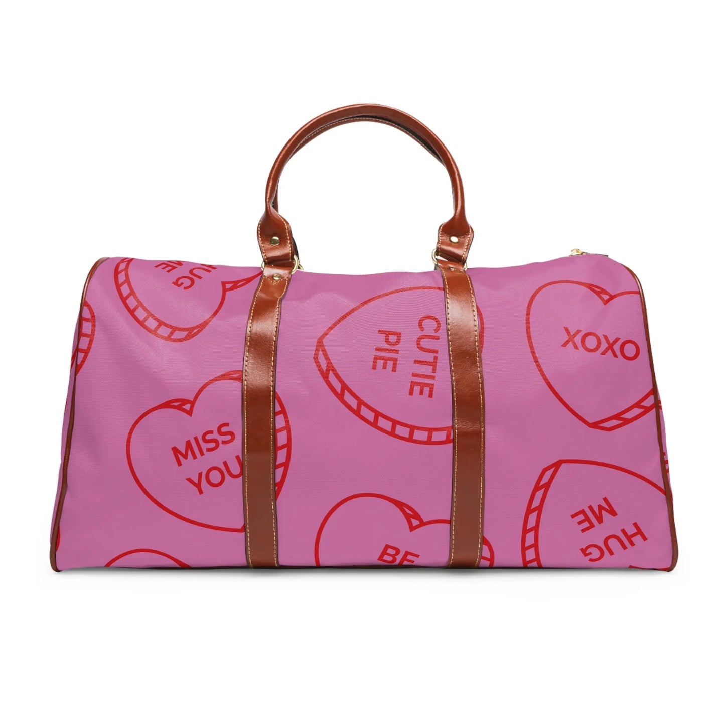 Cute Waterproof Travel Bag for Weekend Getaways, Gym, or Vacation, Great for Valentines, XOXO Design, Stylish Luggage Printify