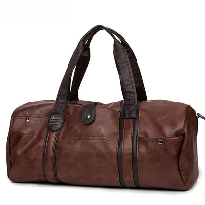 Leather Leisure Travel Duffel Bag For Men And Women Maroon Asteria