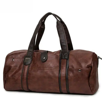Leather Leisure Travel Duffel Bag For Men And Women Maroon Asteria