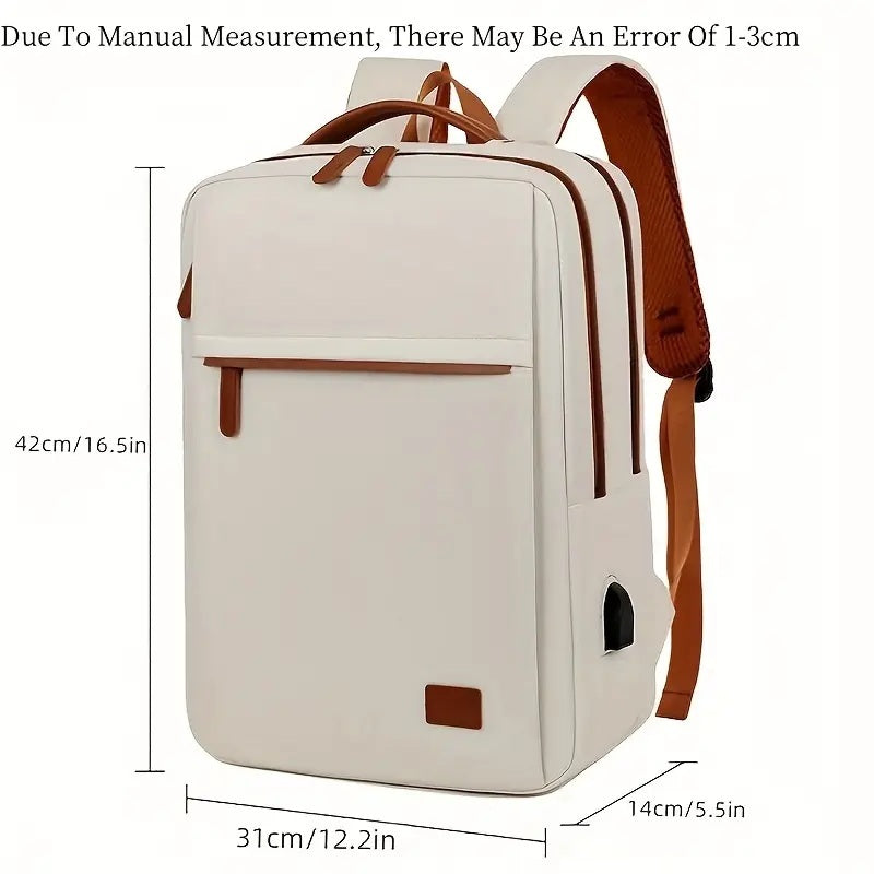 Backpack Oxford Cloth Business Computer Bag With Large Capacity, Strong And Wearable Student School Bag, Solid Color And Versatile Travel Backpack