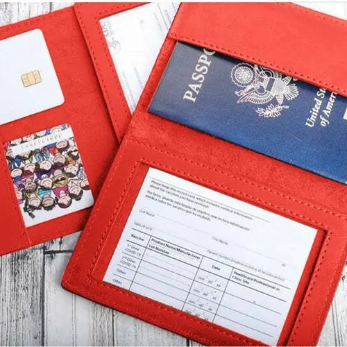 VIP 3 In 1 Card Holder For Vaccination Card, ID And Passport Salmon Lucky