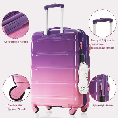 Luggage Set of 3, 20-inch with USB Port, Airline Certified Carry-on