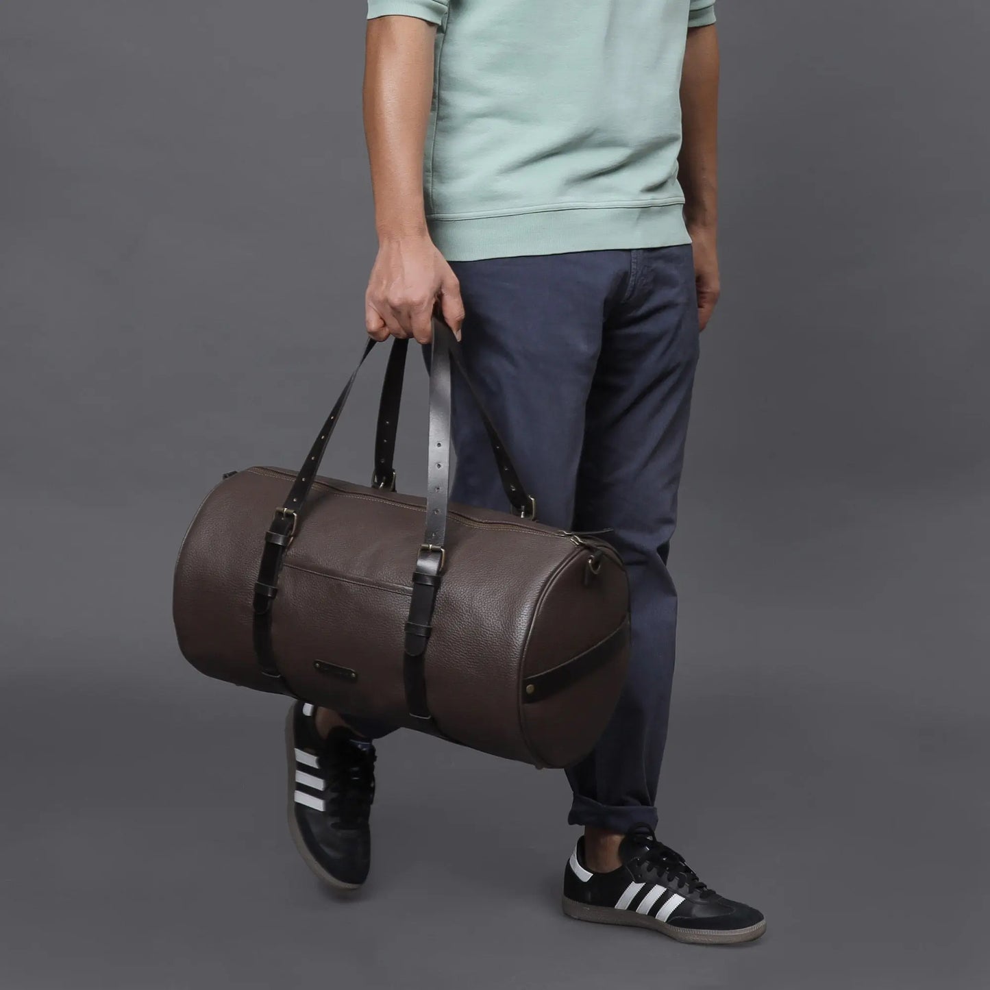 Miami Leather Gym Bag Cyan Beech