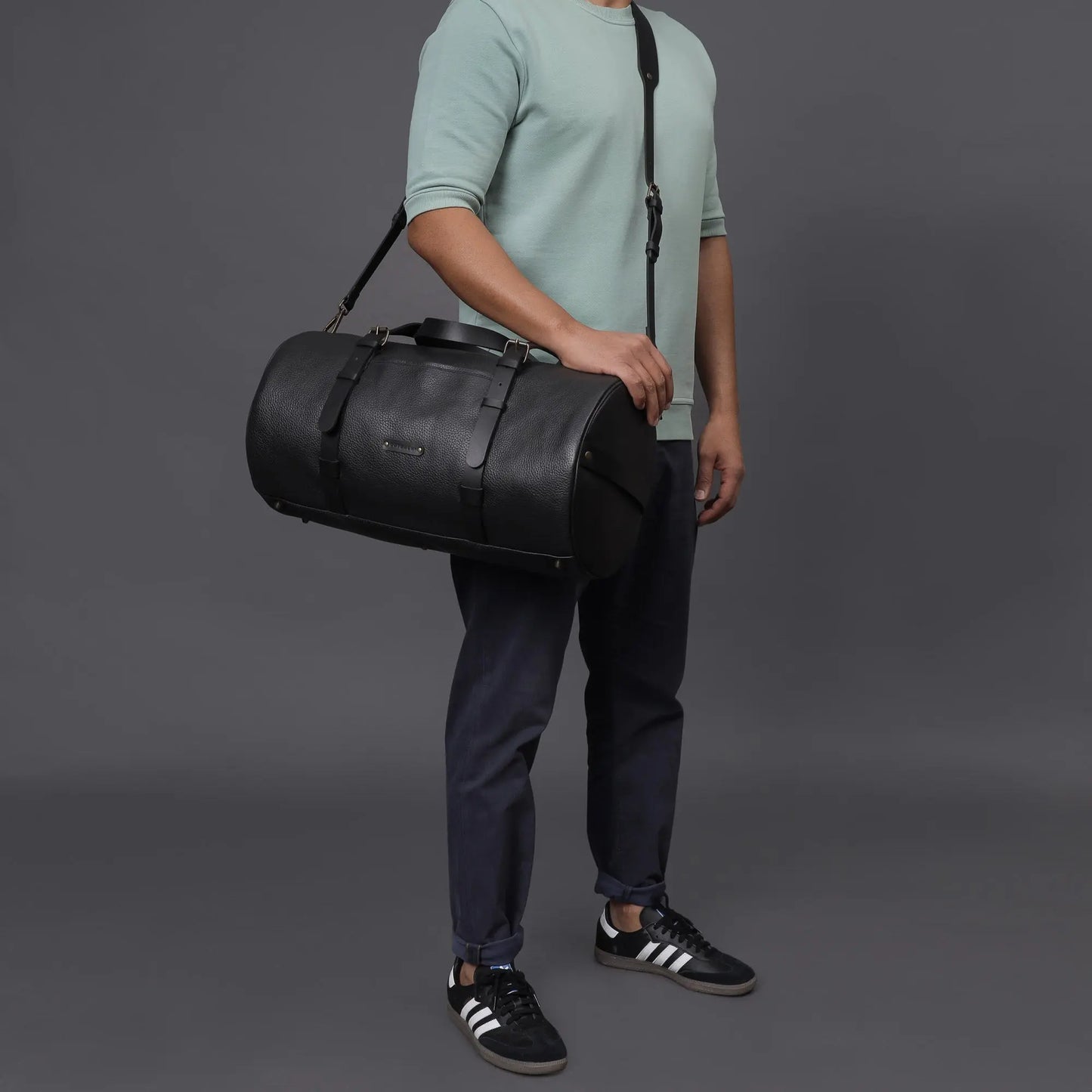 Miami Leather Gym Bag Cyan Beech
