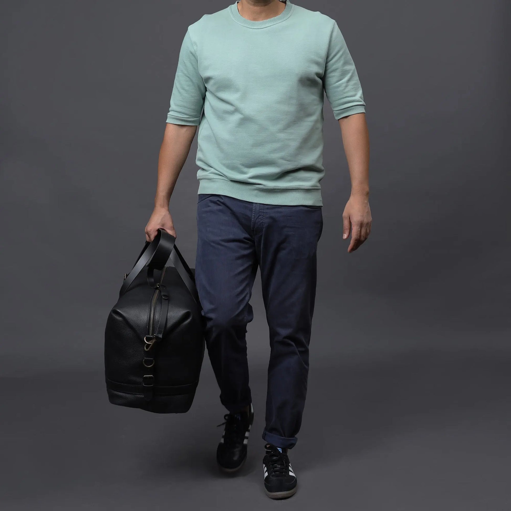 Runway Leather Travel Bag Cyan Beech