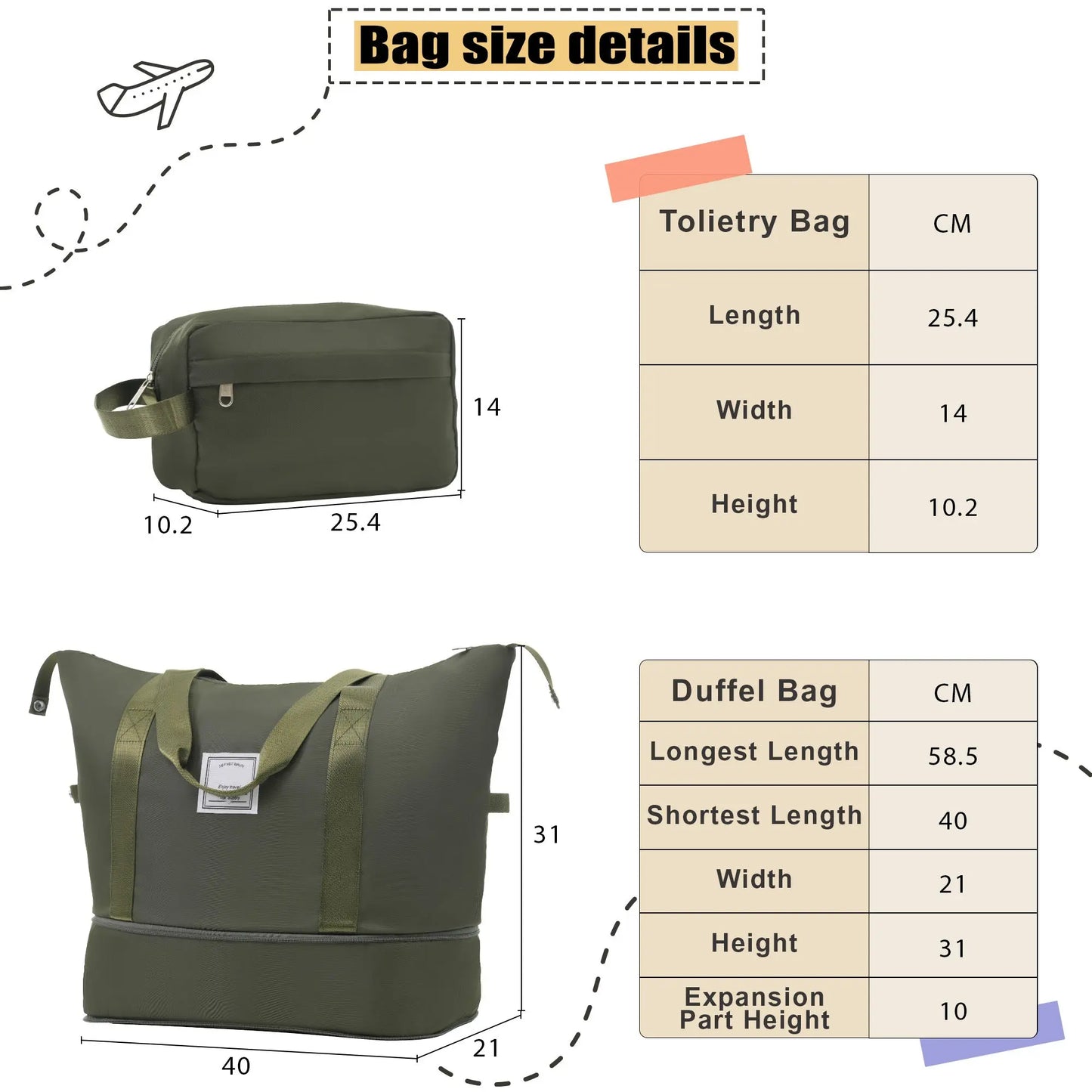 Softside Luggage Expandable 3 Piece Set Suitcase with Duffel Bag