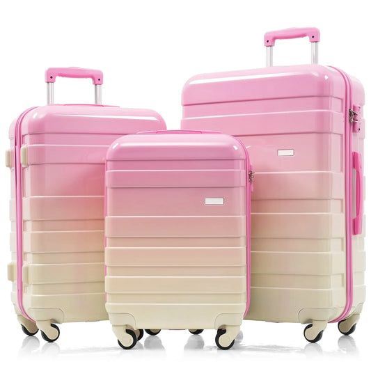Luggage Sets New Model ABS Hardshell 3pcs Clearance Luggage Hardside Sangria Beech