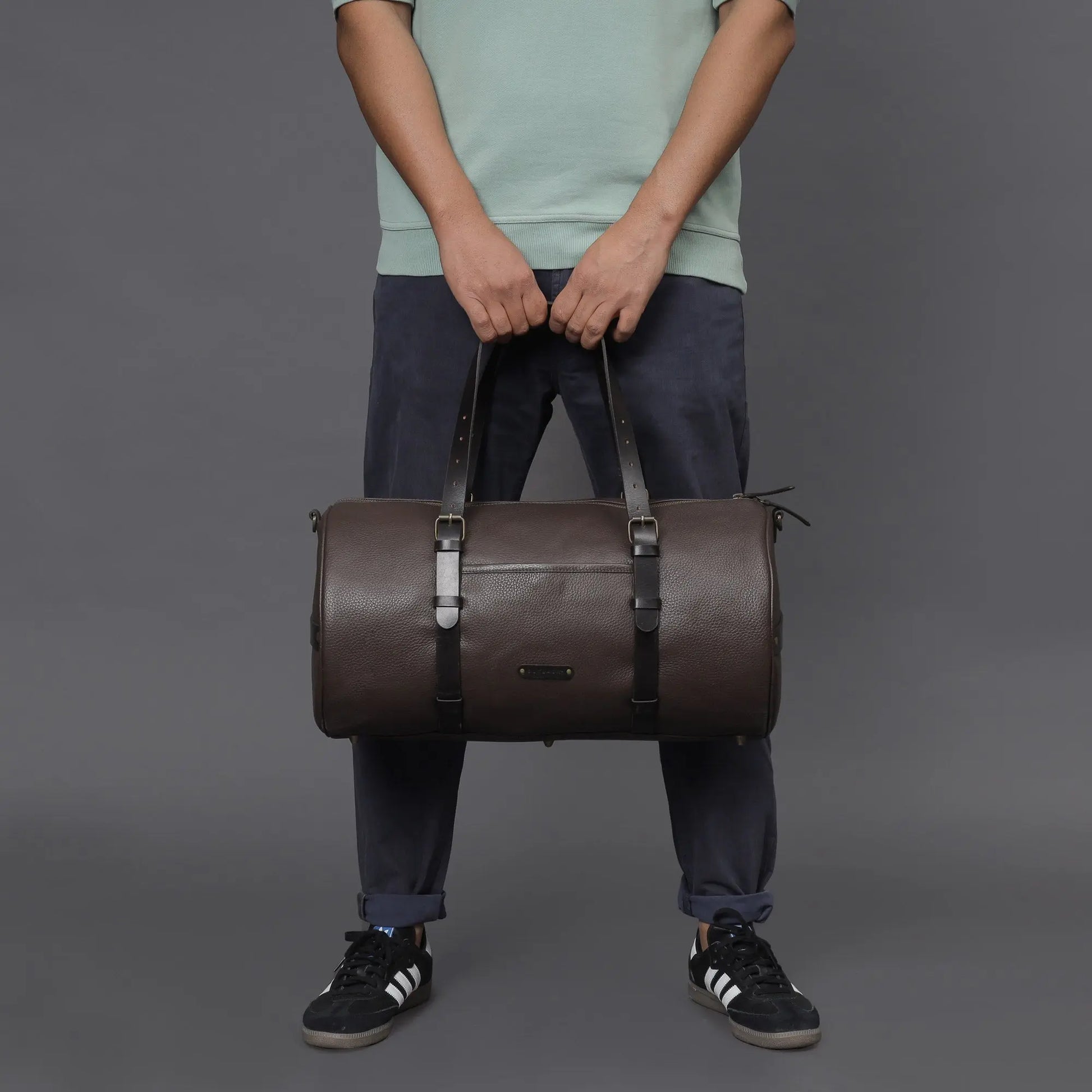 Miami Leather Gym Bag Cyan Beech