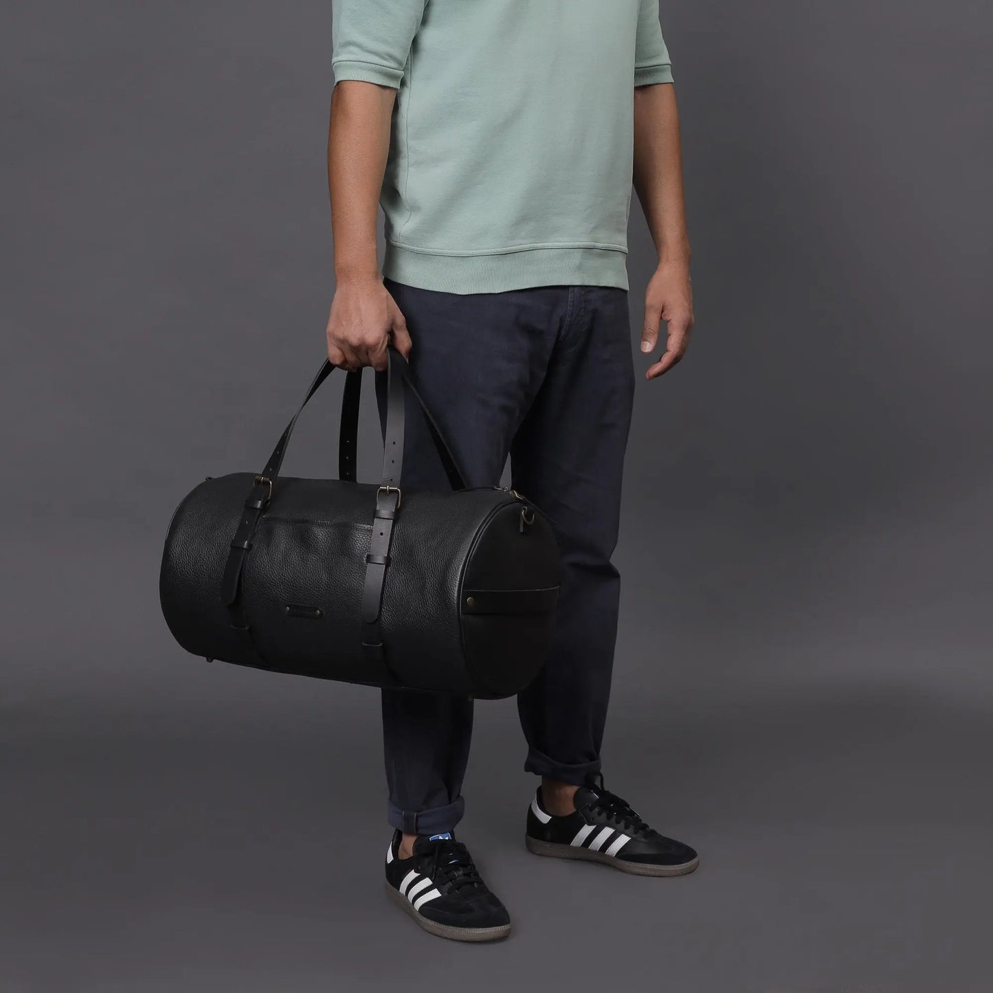 Miami Leather Gym Bag Cyan Beech
