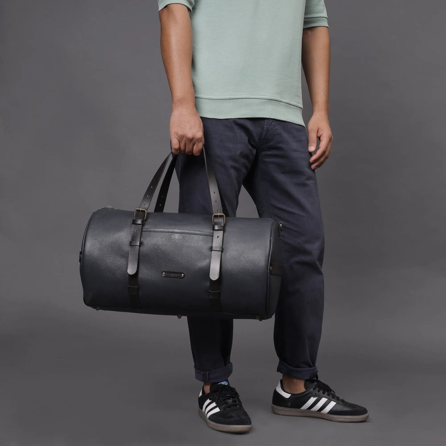 Miami Leather Gym Bag Cyan Beech