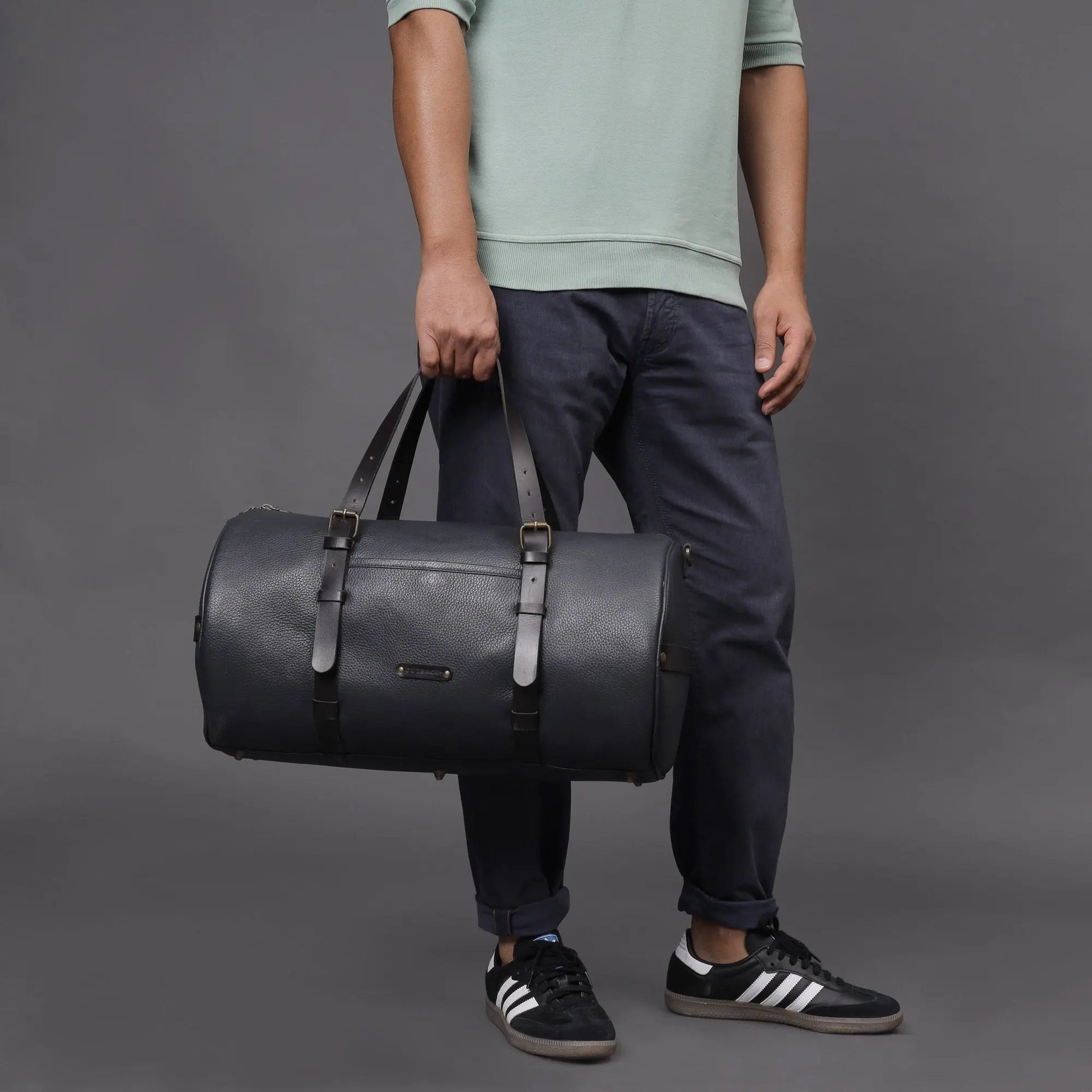 Miami Leather Gym Bag Cyan Beech
