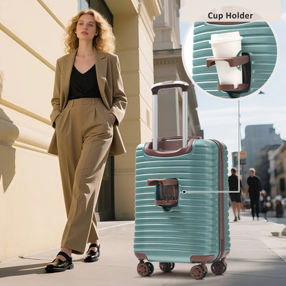 Hardshell Luggage Set with TSA Lock, 360° Spinner Wheels, Lightweight