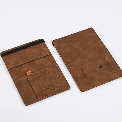 Men PU Leather Wallet Travel Passport Purse Card Male Travel Accessories Hand Carry Passport Business Cards Holder Wallet TravelTimesAwait