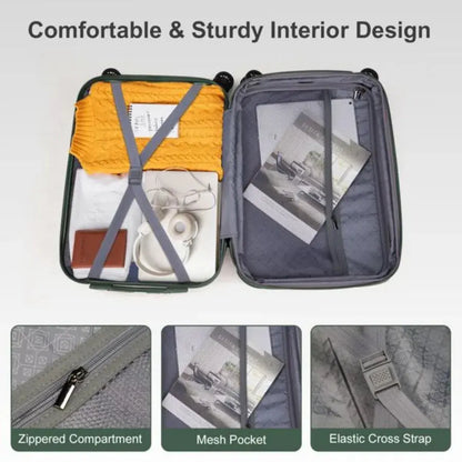 2 Piece Luggage Set 20 CarryOn Expandble Luggage Hardside Lightweight Suitcase 14 Mini Cosmetic Cases TravelTimesAwait
