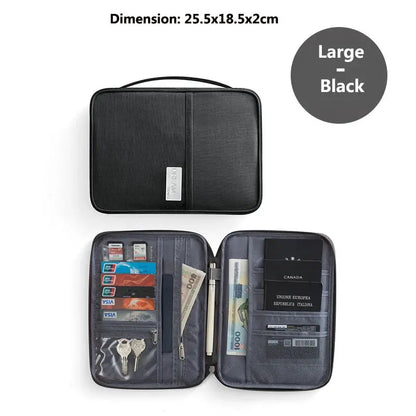 Travel Wallet Family Passport Holder Multi-pockets Waterproof Document Case Organizer Travel accessories Document Bag Cardholder TravelTimesAwait