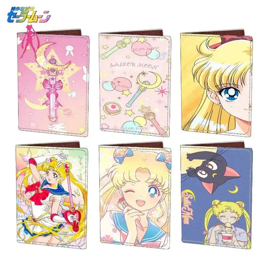 Sailor Moon Tsukino Usagi Anime Cartoon Passport Holder ID Folder Travel Passport Case Student Cosplay Bus Holder Kids Gifts TravelTimesAwait