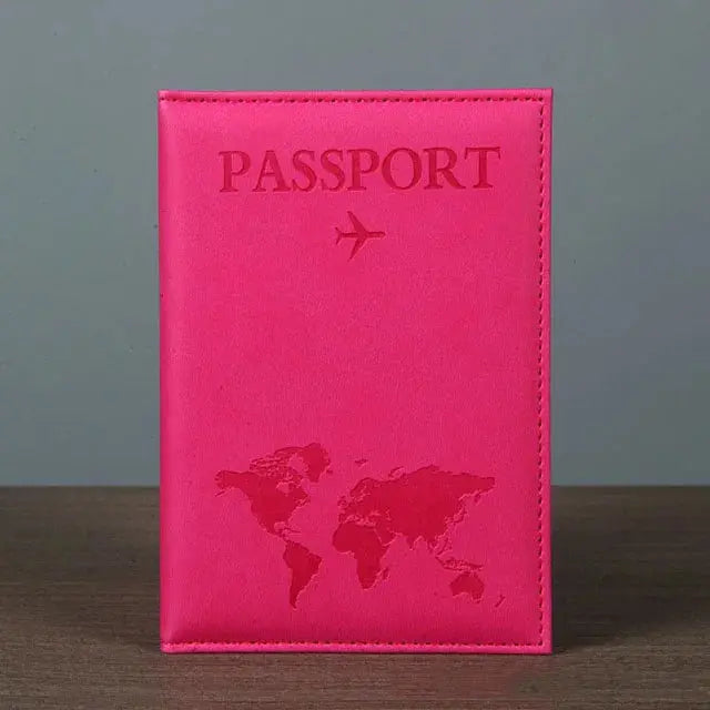 PU Passport Holder Map Pattern Ticket Passport Covers Travel Passport Protective Cover ID Credit Card Holder Travel Accessories TravelTimesAwait