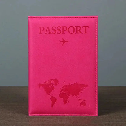 PU Passport Holder Map Pattern Ticket Passport Covers Travel Passport Protective Cover ID Credit Card Holder Travel Accessories TravelTimesAwait
