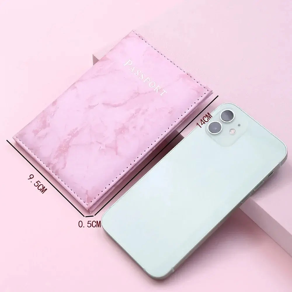 Travel Passport Holder Marble Pattern Passport Covers Passport Cover Flight Ticket Clip ID Credit Card Holder Travel Accessories TravelTimesAwait
