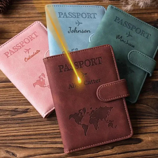 Custom Passport Cover Monogrammed Engraved Name Passport Cover Case Holder Wedding Bridesmaid Groomsman Gift Passport Wallet TravelTimesAwait