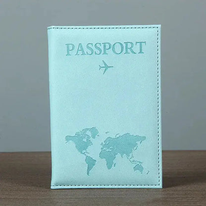 PU Passport Holder Map Pattern Ticket Passport Covers Travel Passport Protective Cover ID Credit Card Holder Travel Accessories TravelTimesAwait