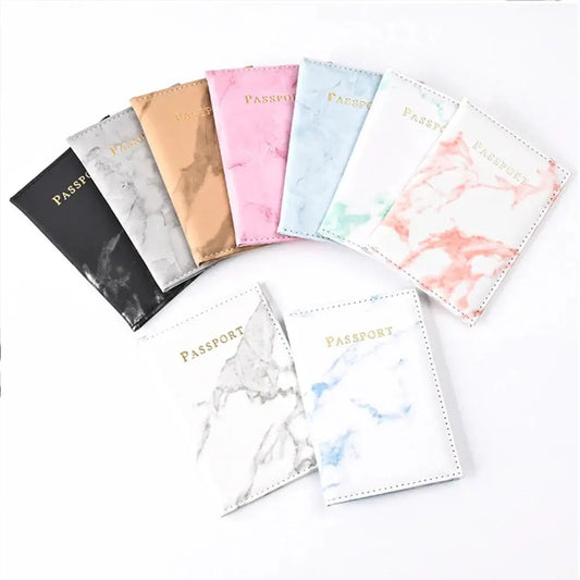 Travel Passport Holder Marble Pattern Passport Covers Passport Cover Flight Ticket Clip ID Credit Card Holder Travel Accessories TravelTimesAwait