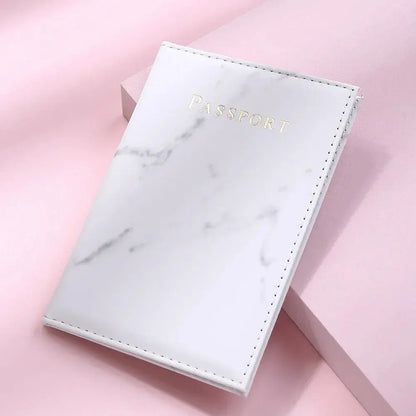 Travel Passport Holder Marble Pattern Passport Covers Passport Cover Flight Ticket Clip ID Credit Card Holder Travel Accessories TravelTimesAwait