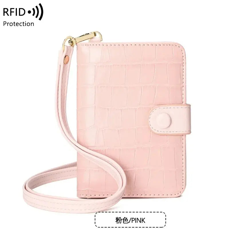 Passport Holder with Neck Lanyard Card Holders Travel Passport Cover RFID Blocking Passport Wallet for Men and Women TravelTimesAwait