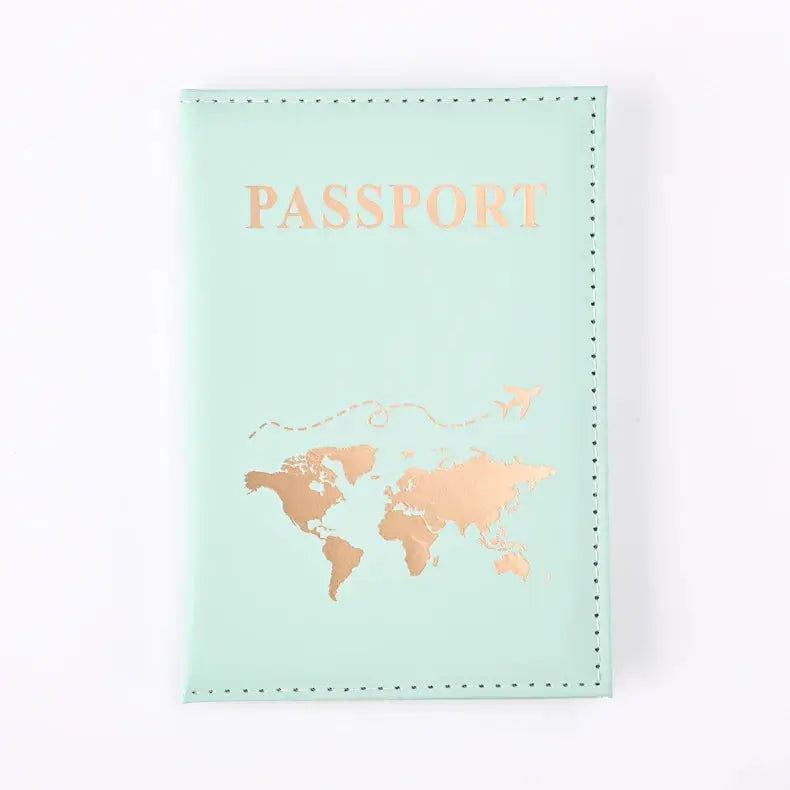 PU Passport Holder Map Pattern Ticket Passport Covers Travel Passport Protective Cover ID Credit Card Holder Travel Accessories TravelTimesAwait