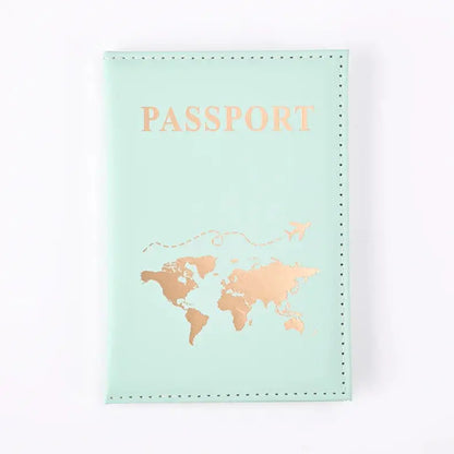 PU Passport Holder Map Pattern Ticket Passport Covers Travel Passport Protective Cover ID Credit Card Holder Travel Accessories TravelTimesAwait