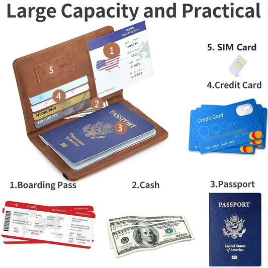 Passport Holder for Travel Essentials  Passport Wallet Cover Case for Travel  Accessories,Passport Book Holders for Women/Men TravelTimesAwait